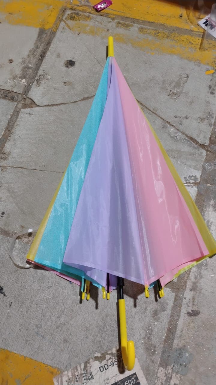 Colorful Rainbow Umbrella Multi-Colour J Shaped Handle (1 Pc / MOQ :- 5) thumbnail 7