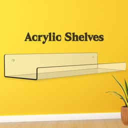 Acrylic Shelves, Clear Shelves Wall Mounted (38—11 Cm / 1 pc / With 2 Screw)