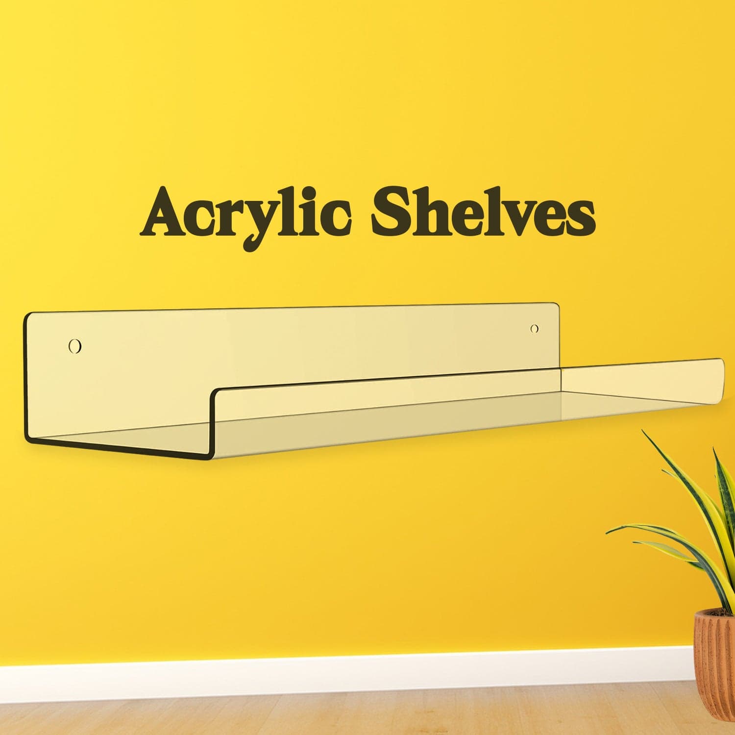 Acrylic Shelves, Clear Shelves Wall Mounted (38—11 Cm / 1 pc / With 2 Screw) thumbnail 1