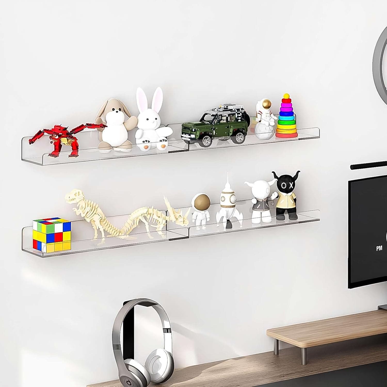 Acrylic Shelves, Clear Shelves Wall Mounted (38—11 Cm / 1 pc / With 2 Screw) thumbnail 4