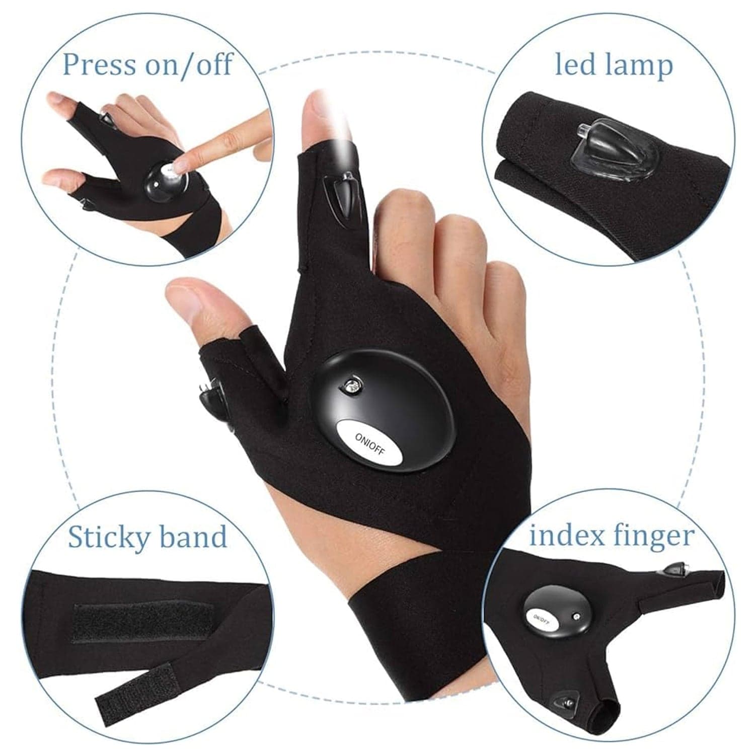 LED Flashlight Gloves Gifts for Men (Hand Gloves Light / 1 Pair) thumbnail 5