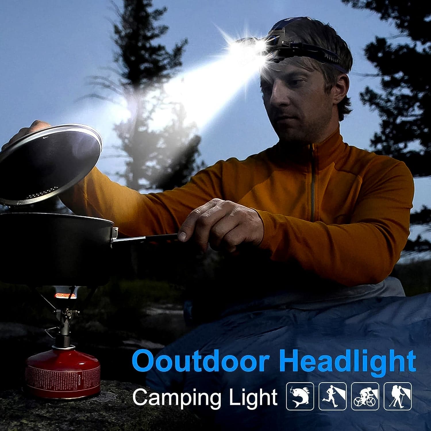 5 LED Headlamp USB Rechargeable Head Light (1 Pc) thumbnail 6
