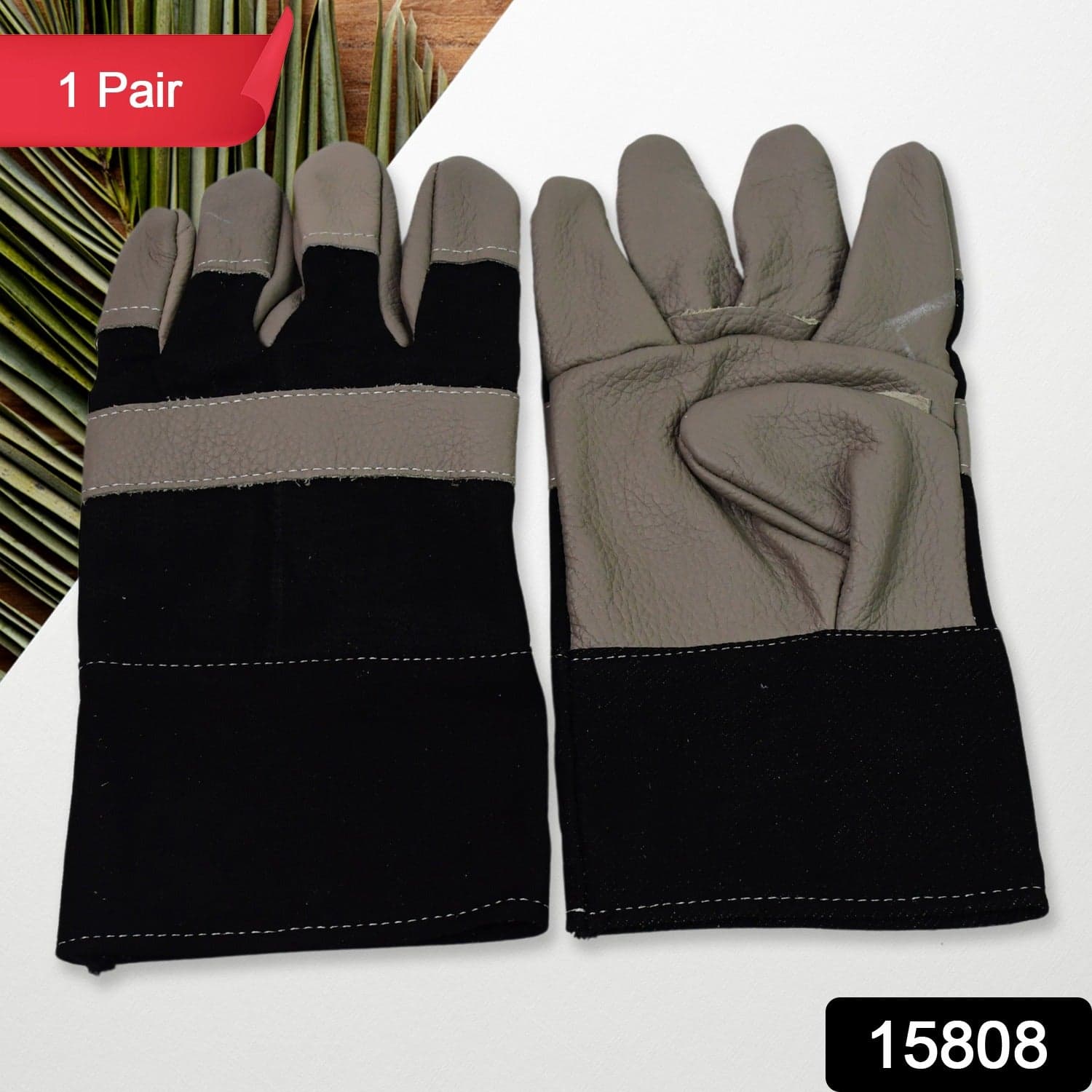 Gloves Gardening Gloves for Men Women Leather Gloves Heavy Duty Gloves (1 Pair) thumbnail 2