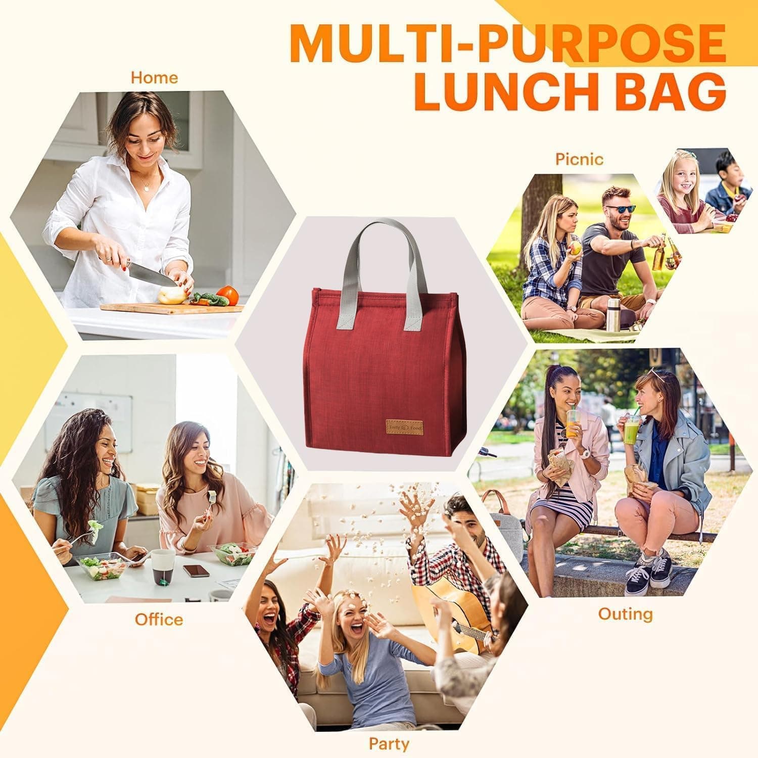 Large-Capacity Lunchbox Bag, Portable Lunch Bag, Insulation Bag (1 Pc) thumbnail 3