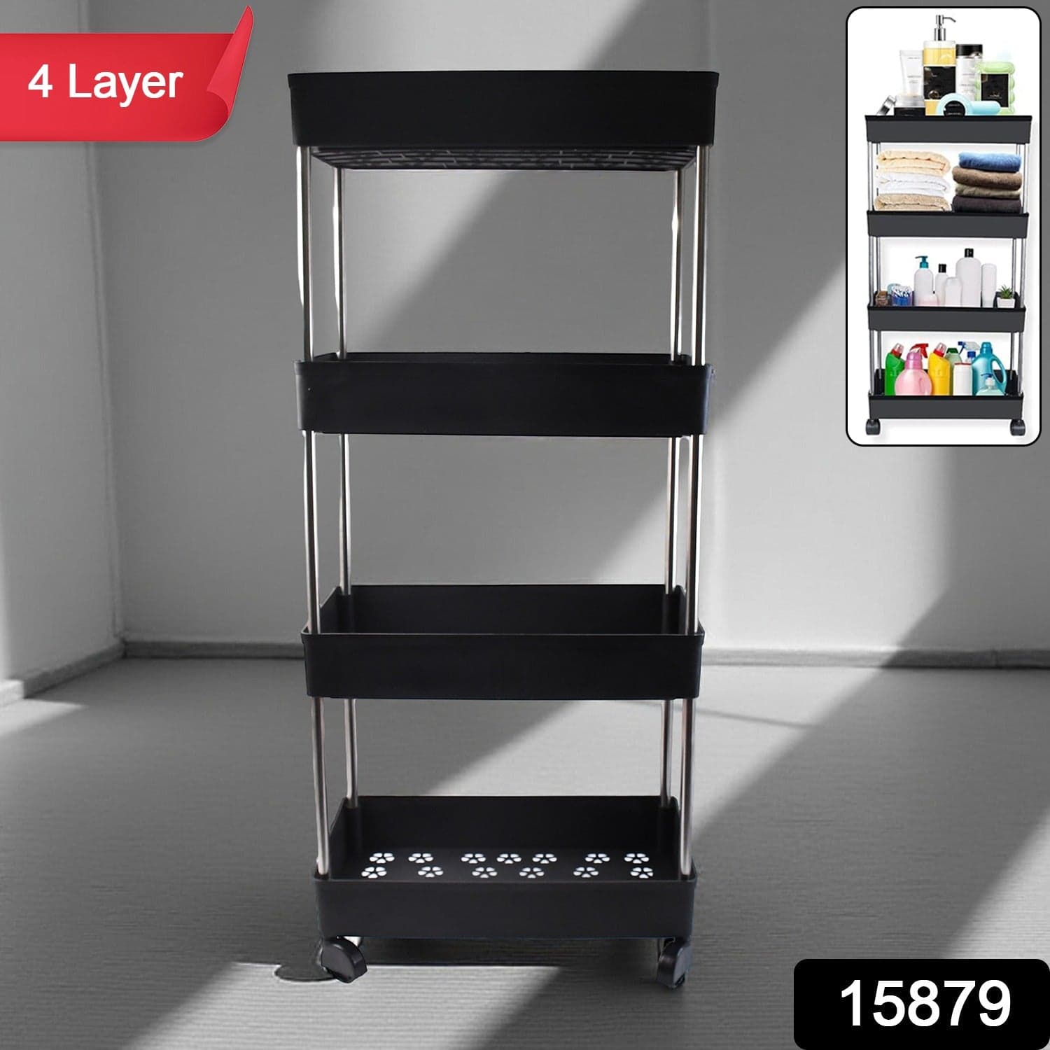 Movable Storage Rack Trolley thumbnail 1