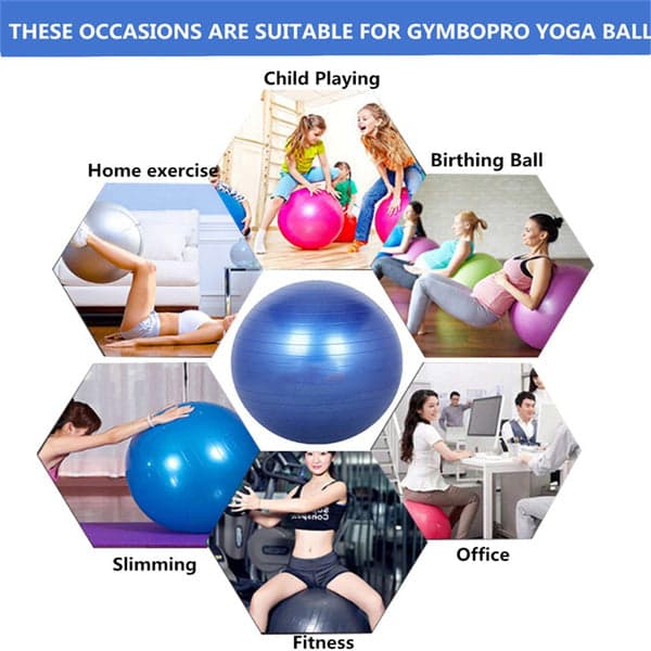 Anti-Burst Exercise Heavy Duty Gym Ball (Multicolour) (75Cm) thumbnail 6