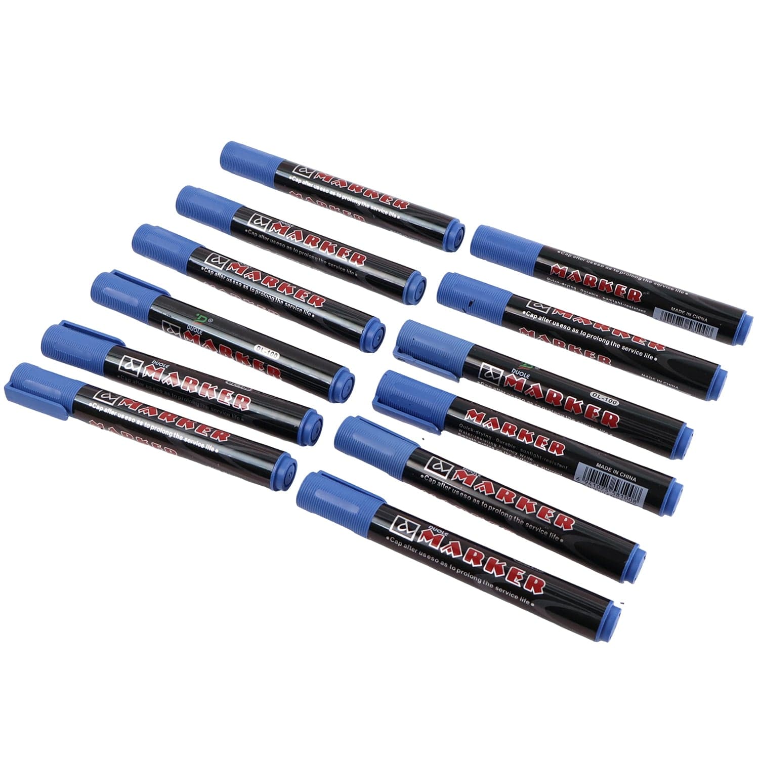 Premium Permanent Blue Marker Pen Set 12 Pc thumbnail 4