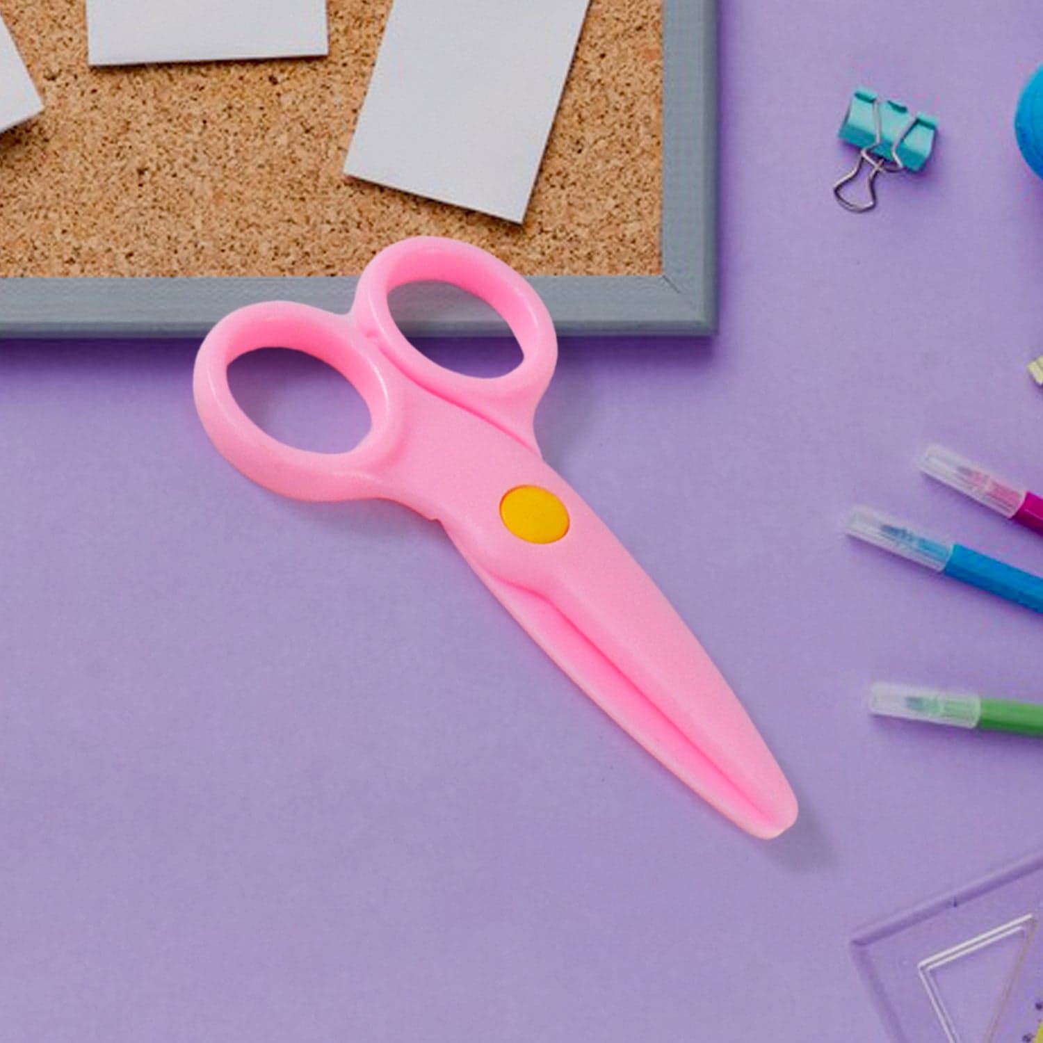 Child-Safe Plastic Scissors Set for Toddlers & Preschool Kids - Art & Craft Supplies thumbnail 3
