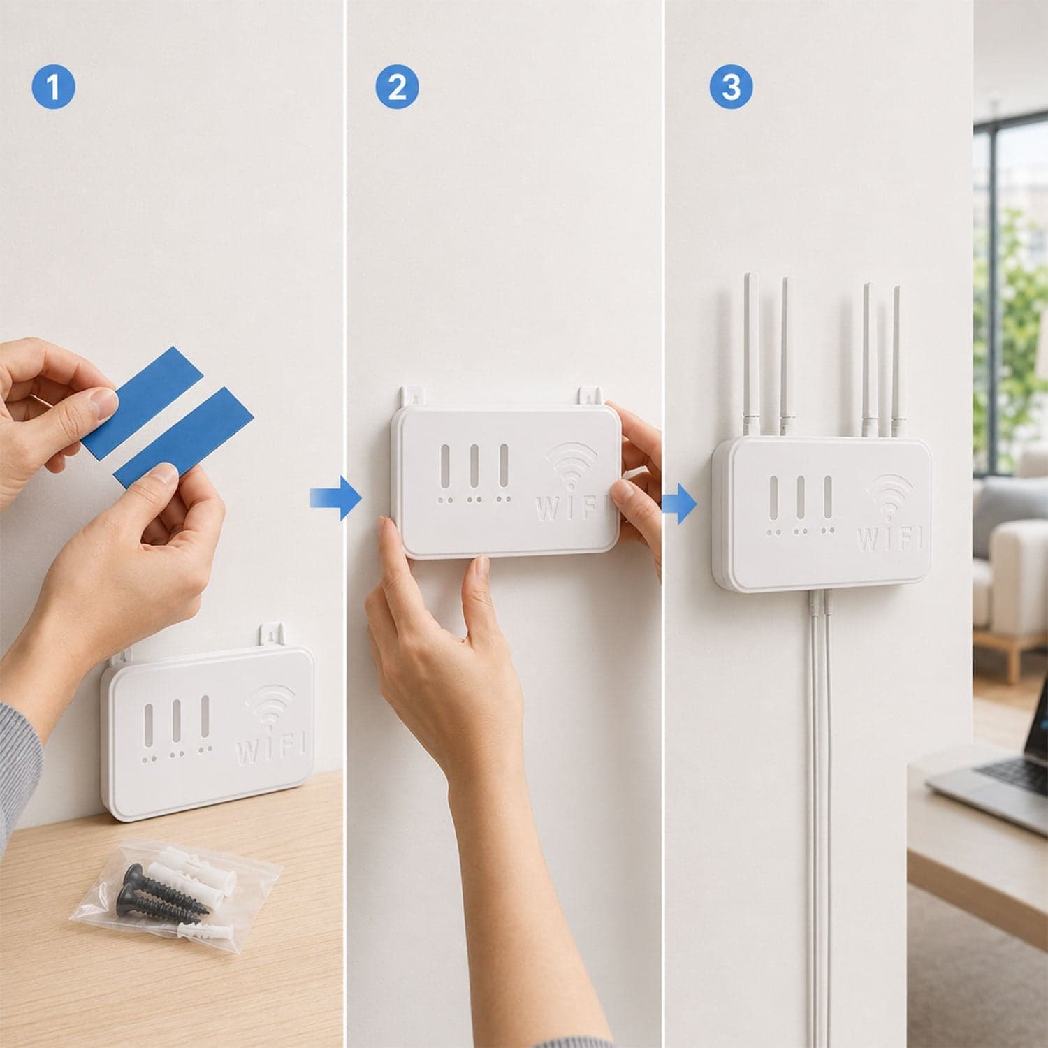 Wall Mount WiFi Router Holder the Space-Saving Cable Management Solution thumbnail 4