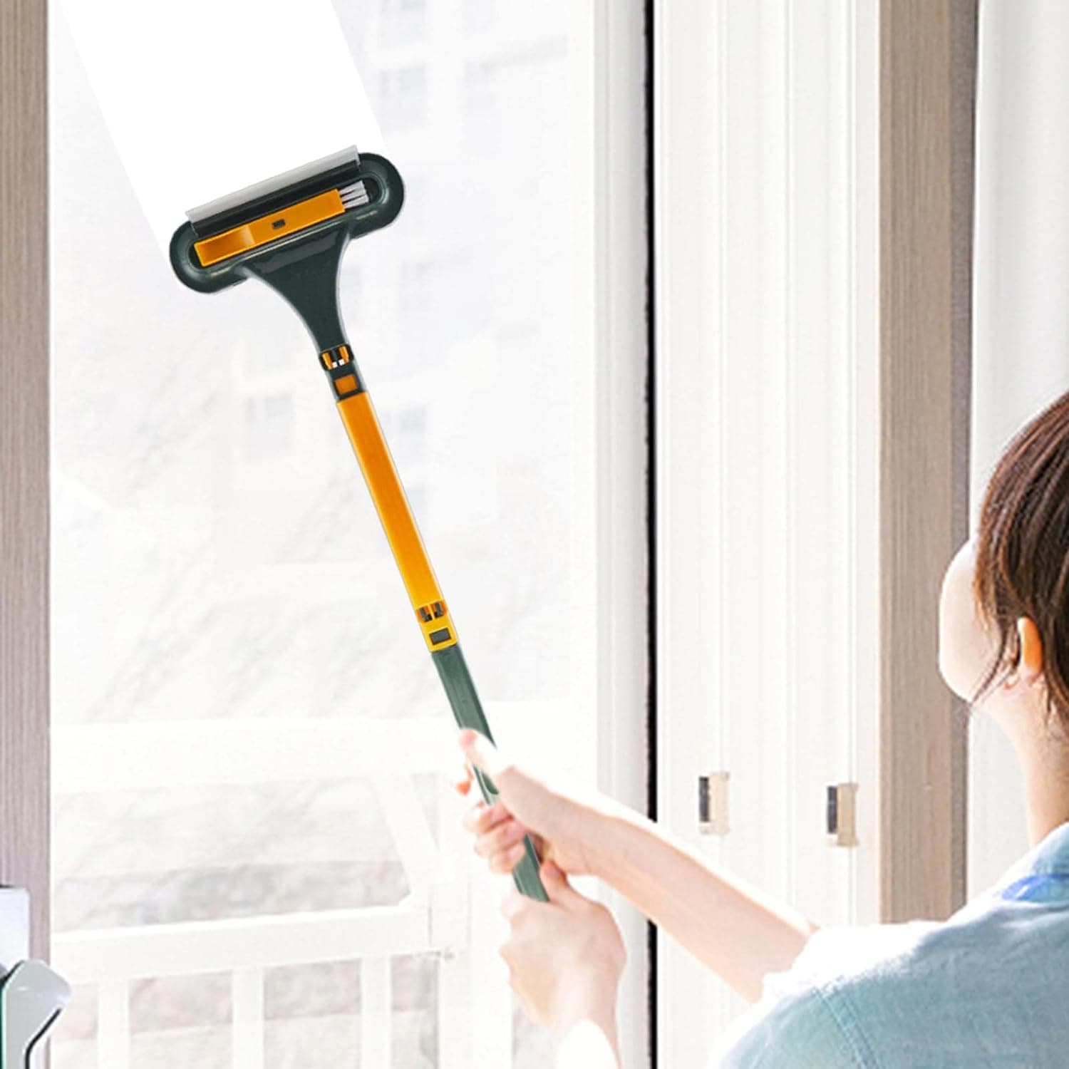 Window Screen Cleaner Brush, Magic Window Cleaner Brush, 3In1 Mesh Cleaner, Glass Cleaning Squeegee, Small Window Brush With Handle Portable thumbnail 1