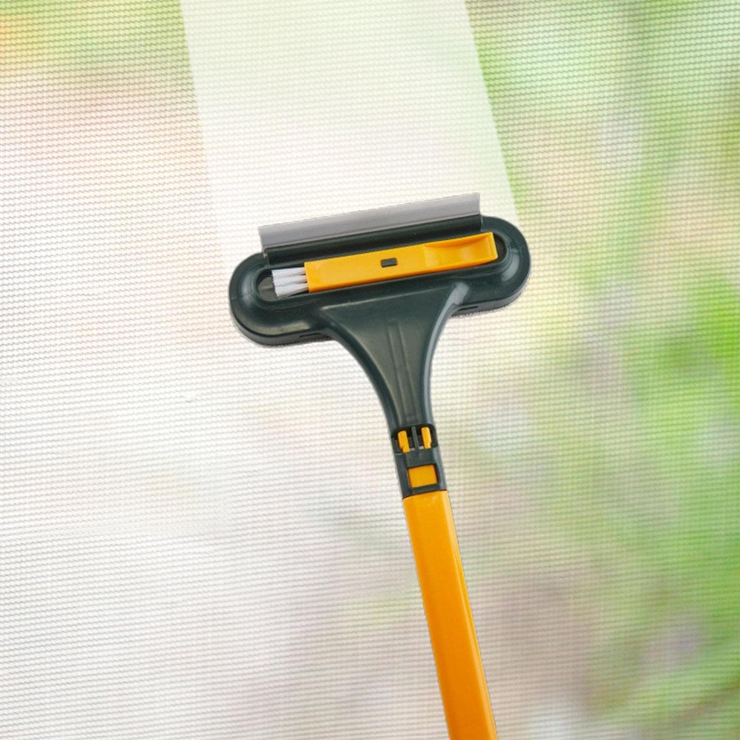 Window Screen Cleaner Brush, Magic Window Cleaner Brush, 3In1 Mesh Cleaner, Glass Cleaning Squeegee, Small Window Brush With Handle Portable thumbnail 3