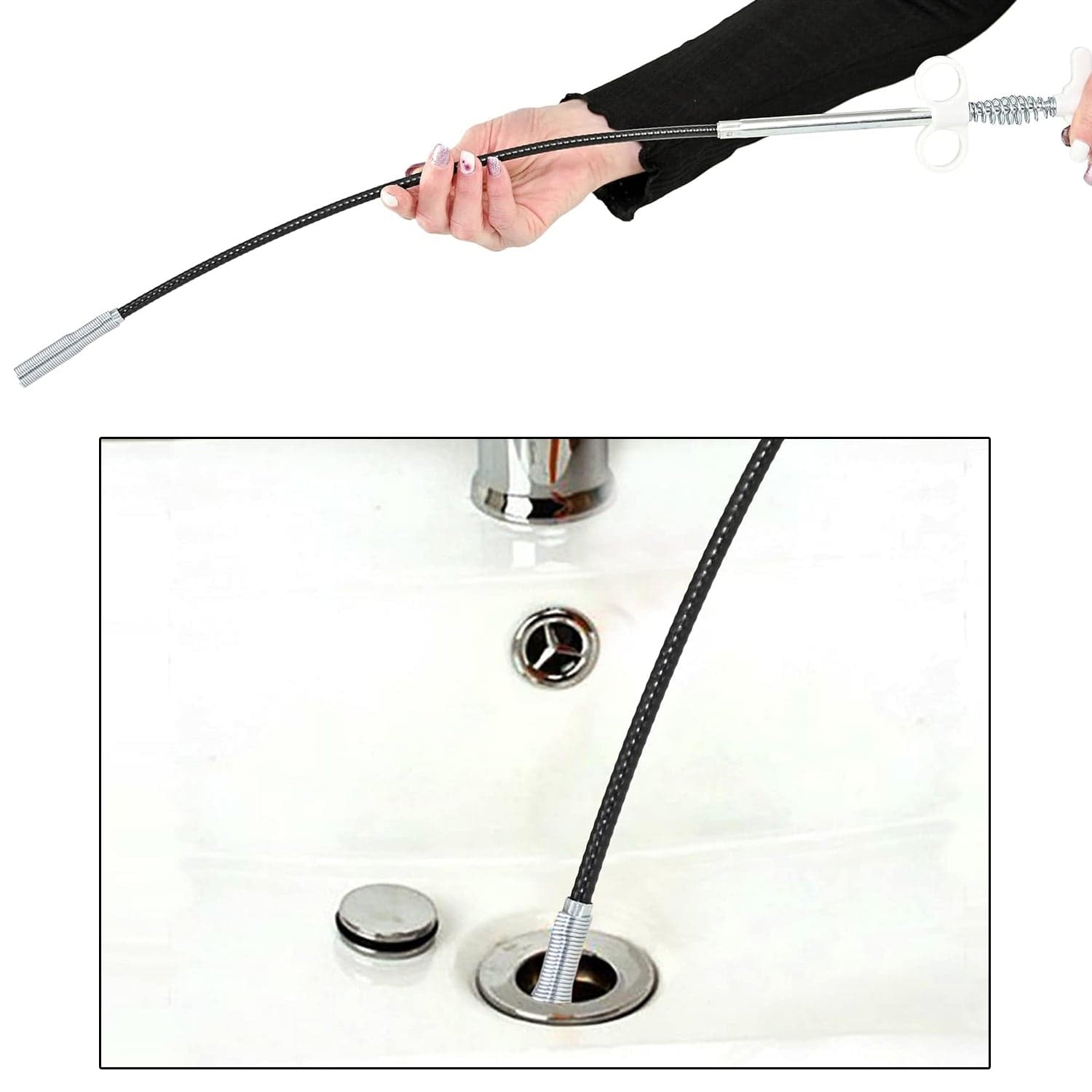 Drain Block Remover Cleaning Tool for Pipes, Clogged Drains ( 85 To 90 Cm / 1 Pc) thumbnail 3