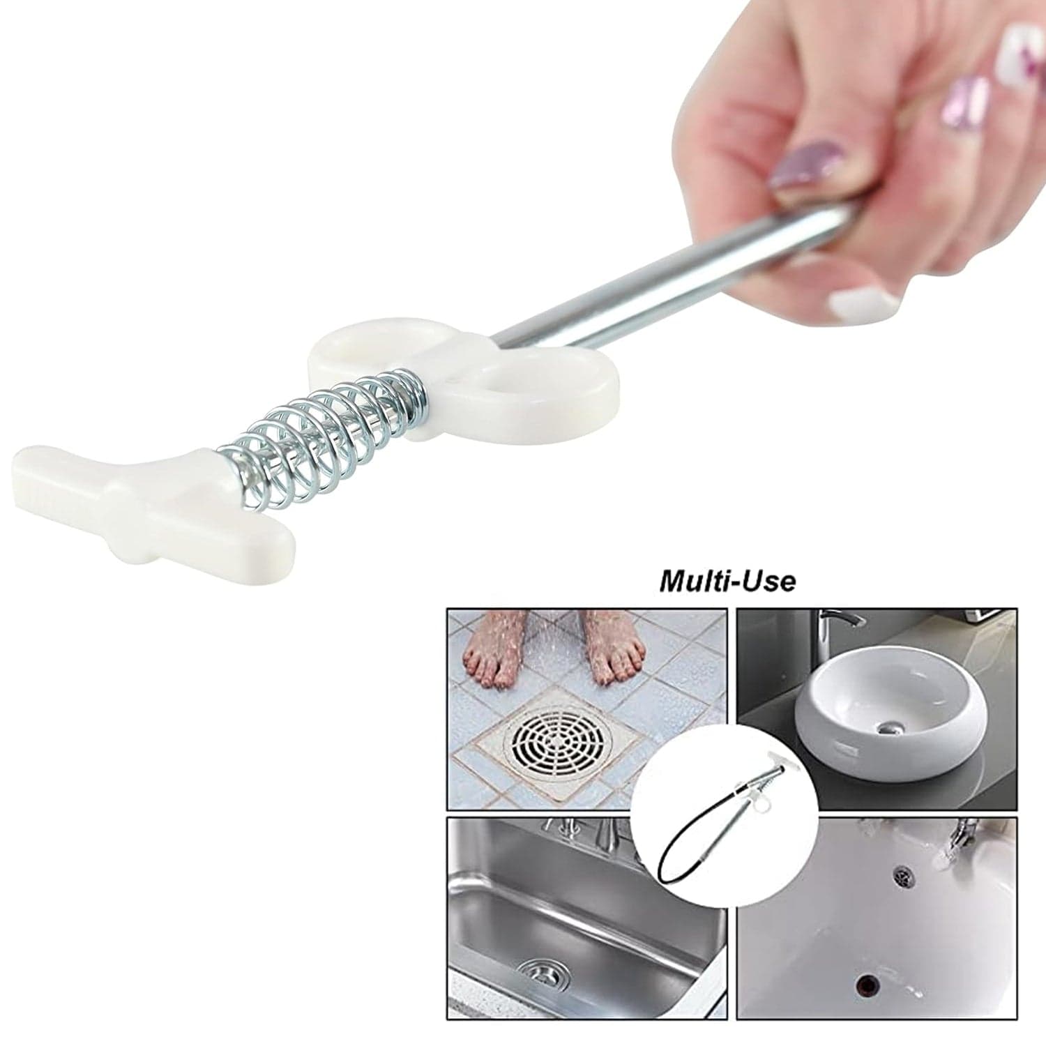 Drain Block Remover Cleaning Tool for Pipes, Clogged Drains ( 85 To 90 Cm / 1 Pc) thumbnail 7