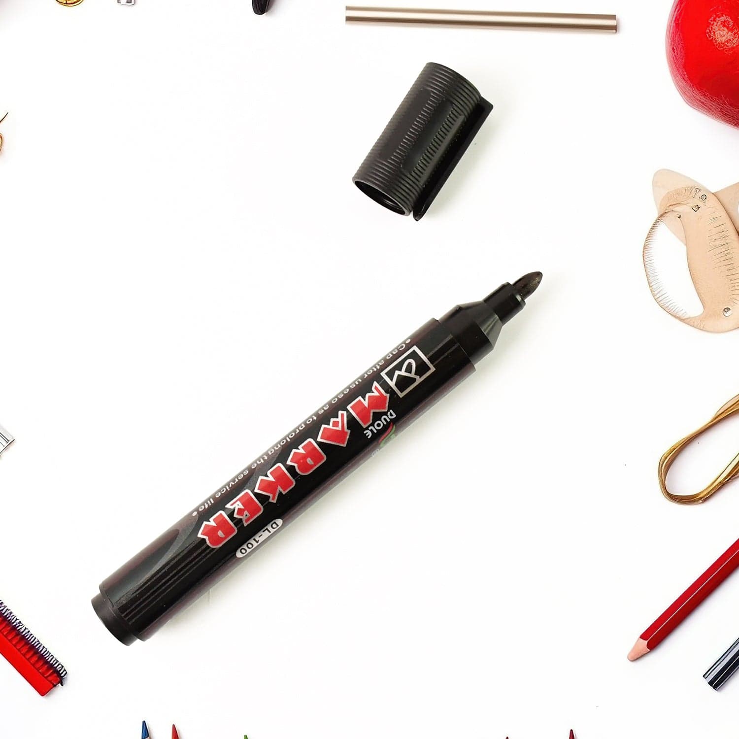 19326 Permanent Black Marker Pen 12Pc thumbnail 3