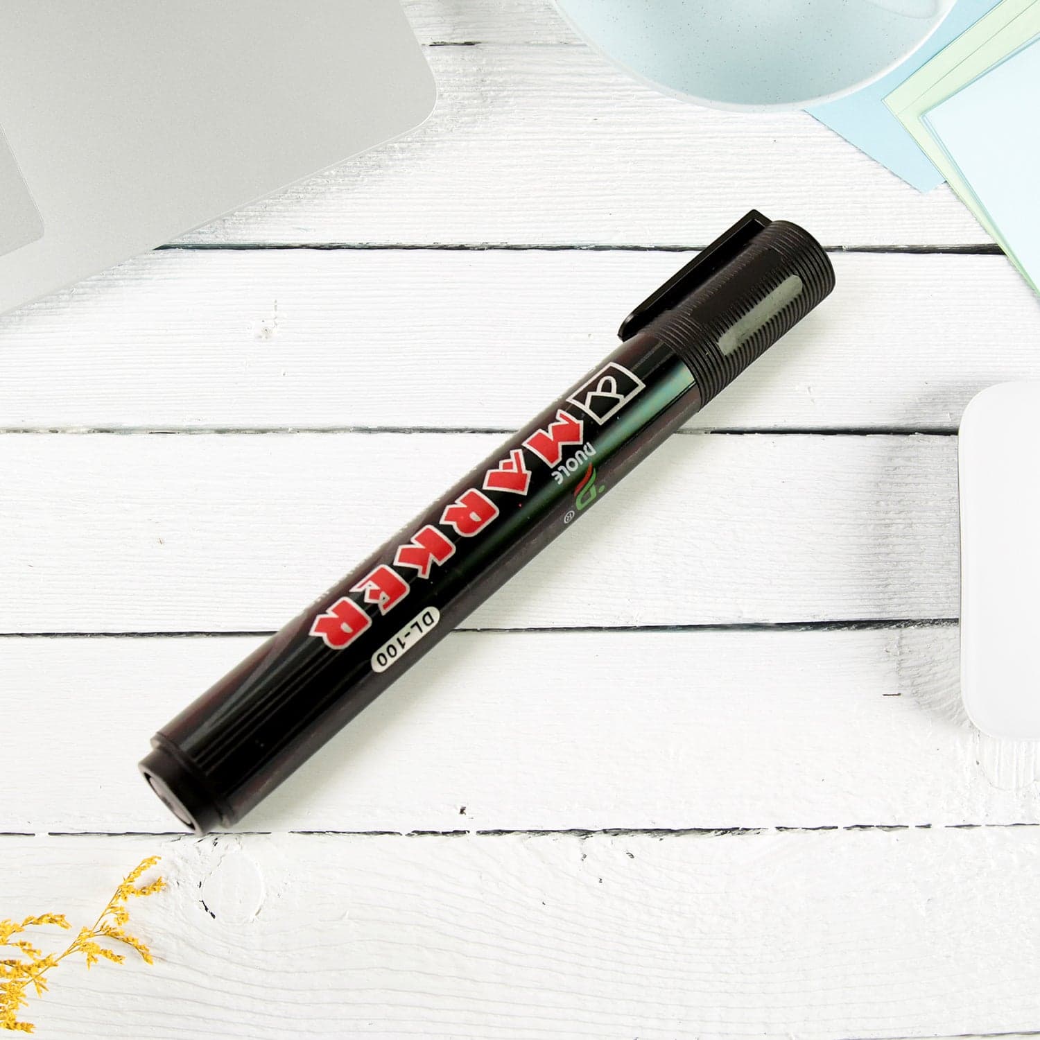 19326 Permanent Black Marker Pen 12Pc thumbnail 5