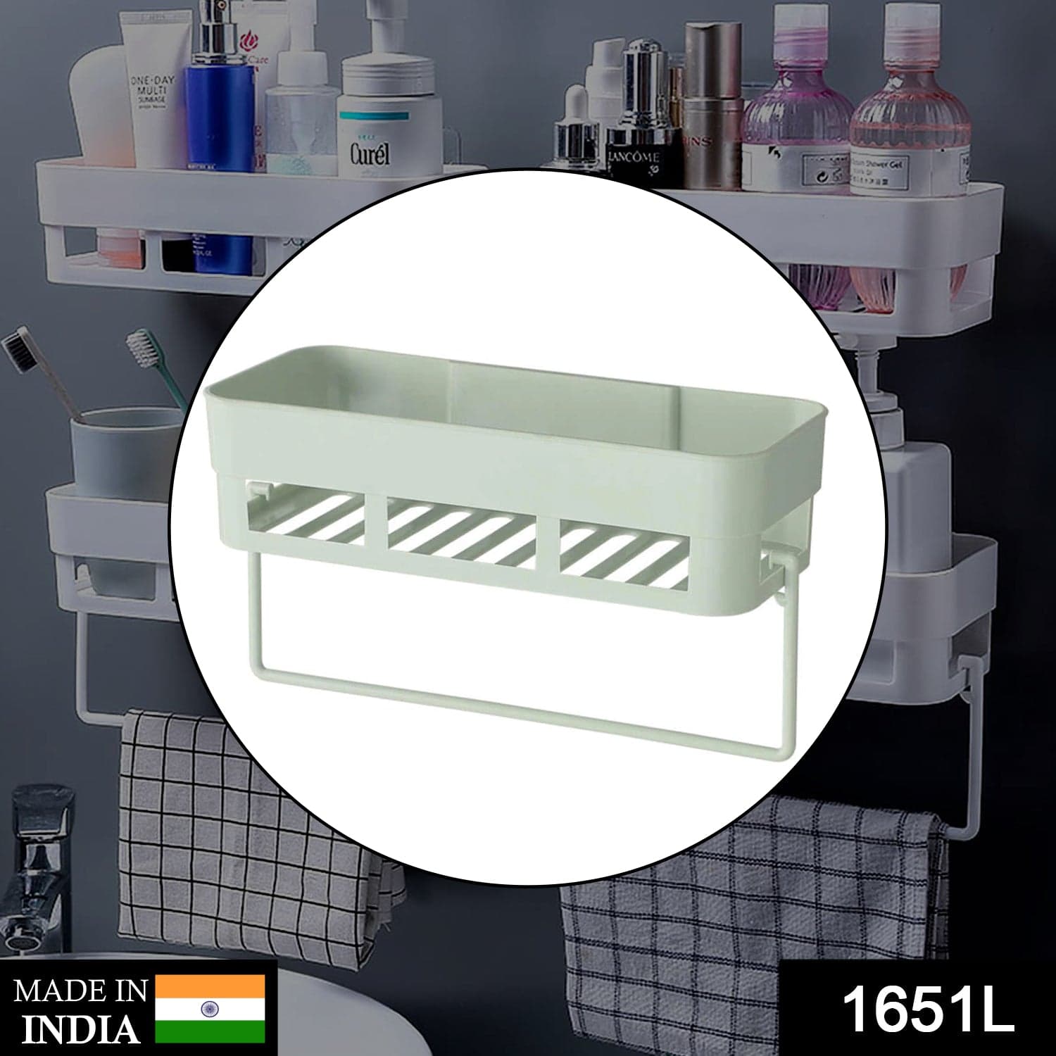 Multipurpose Kitchen Bathroom Shelf Wall Holder Storage Rack Bathroom thumbnail 2
