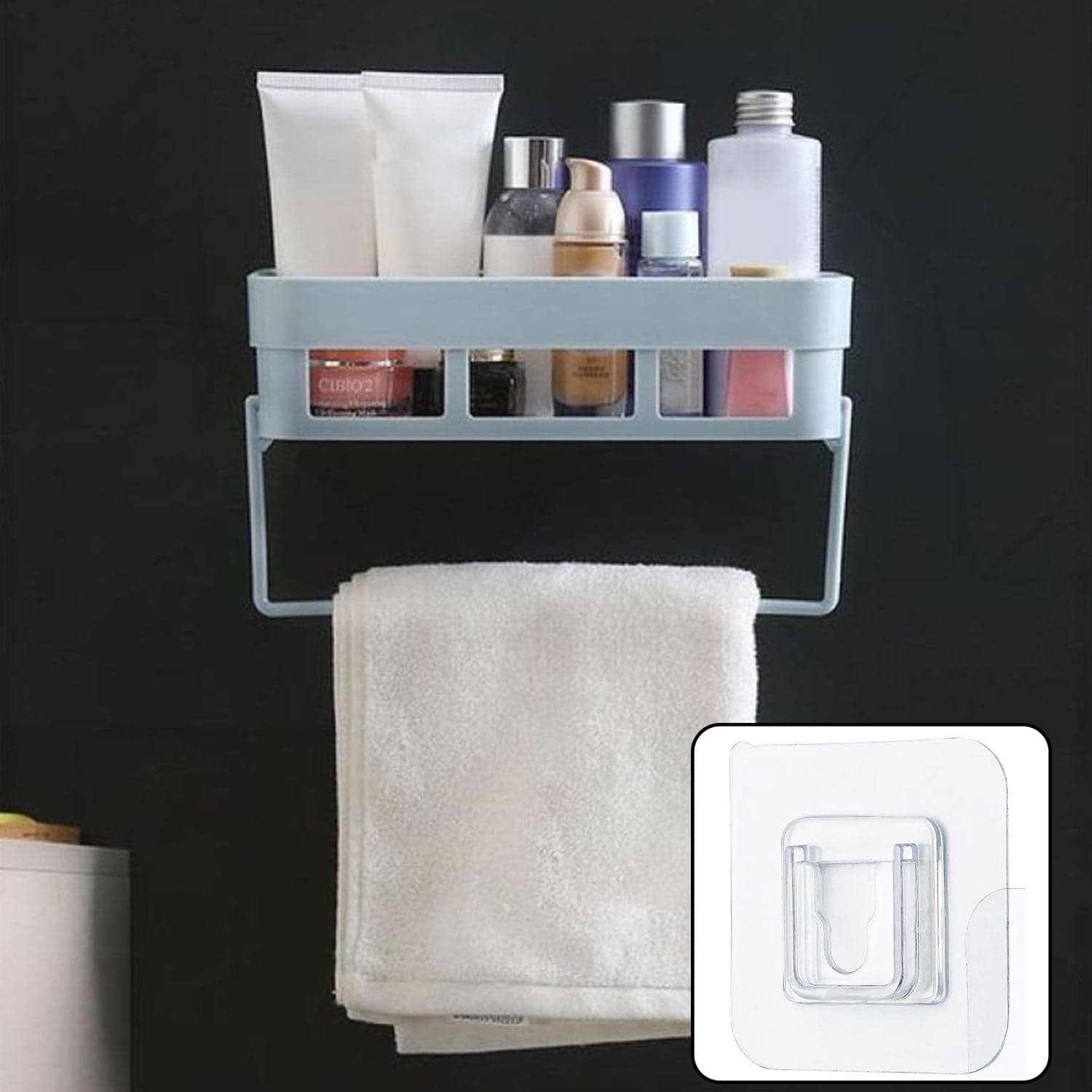 Multipurpose Kitchen Bathroom Shelf Wall Holder Storage Rack Bathroom thumbnail 5