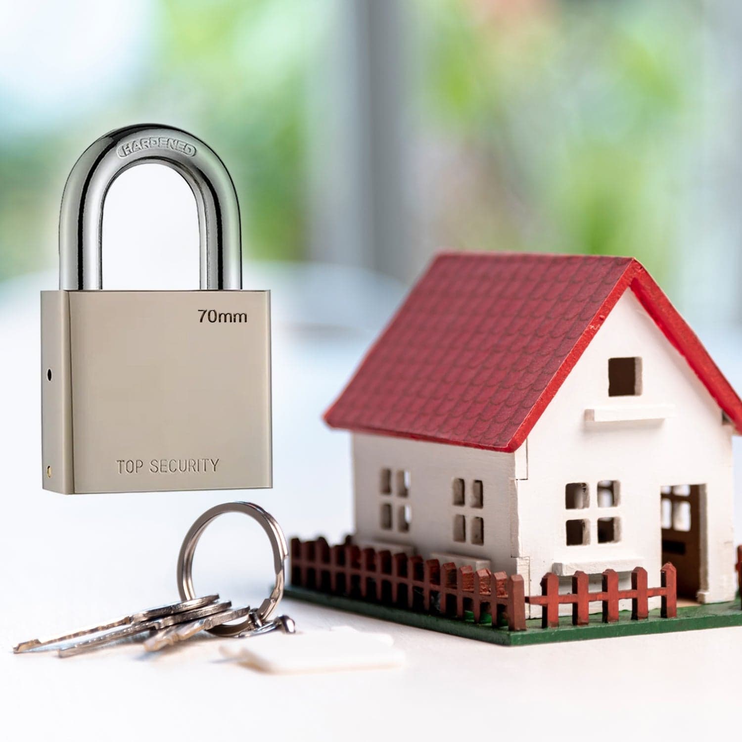 Heavy Steel Premium Square Padlock 70Mm With 4 Keys | Multipurpose Hardened Shackle Padlock For Door thumbnail 3