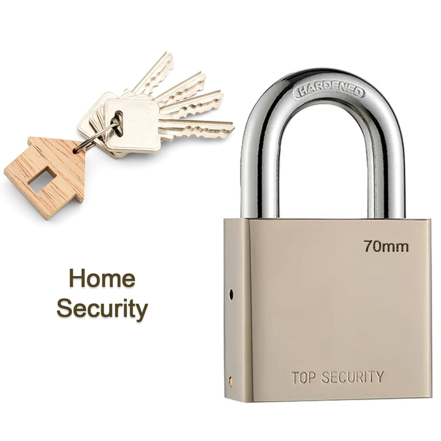 Heavy Steel Premium Square Padlock 70Mm With 4 Keys | Multipurpose Hardened Shackle Padlock For Door thumbnail 4