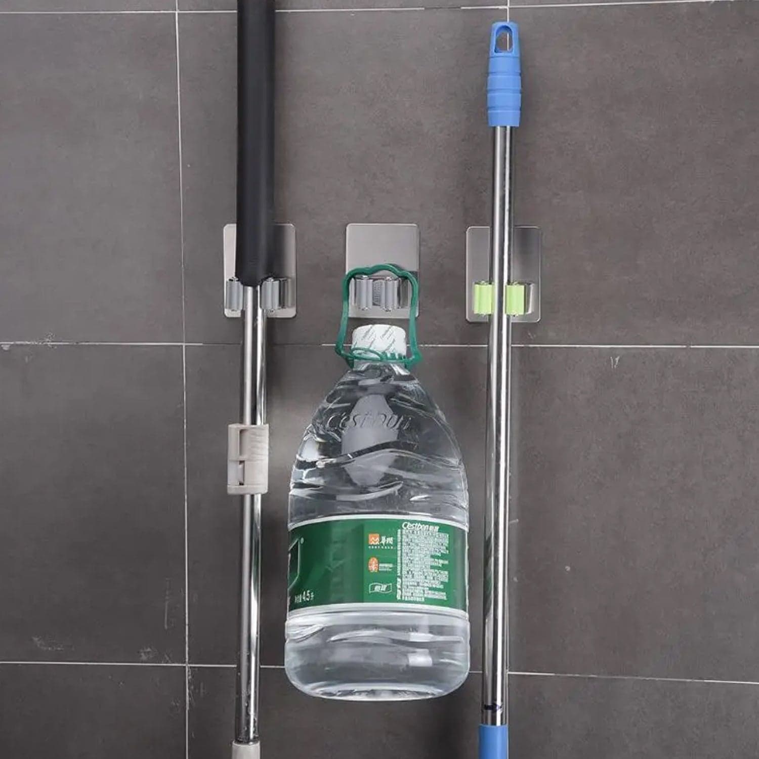 Stainless Steel Mop Broom Holder Organizer thumbnail 5