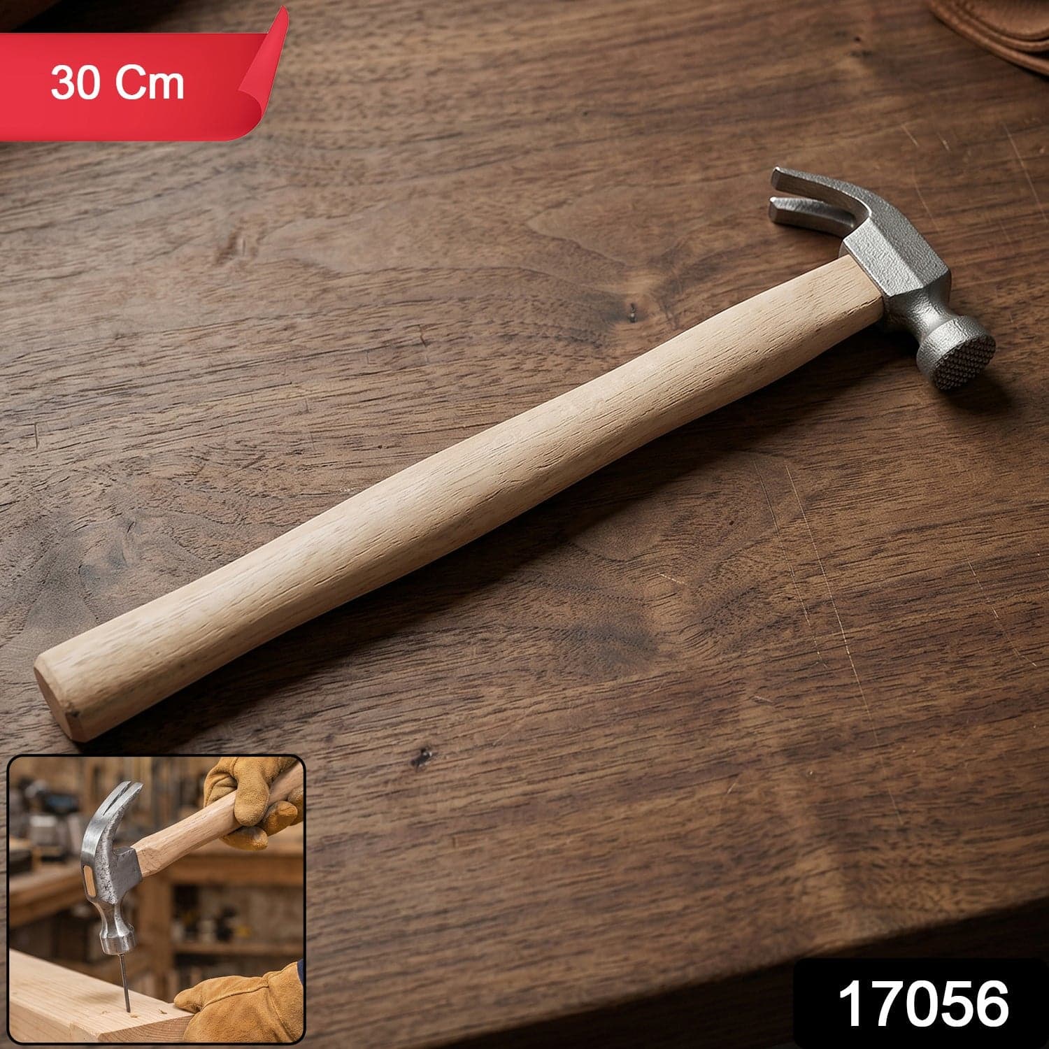 Wooden Handle Claw Hammer the Durable Steel Head for Carpentry thumbnail 2