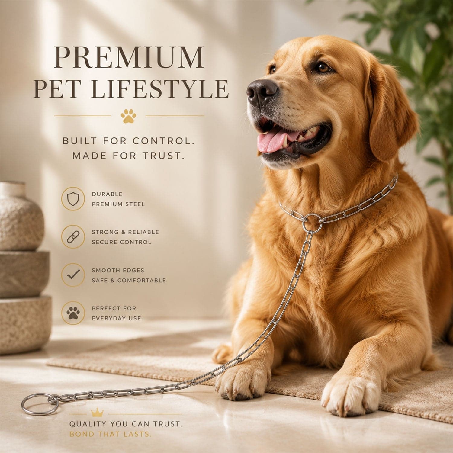 Heavy Duty Dog Chain Leash the Durable 67-inch Pet Tether for Control thumbnail 7