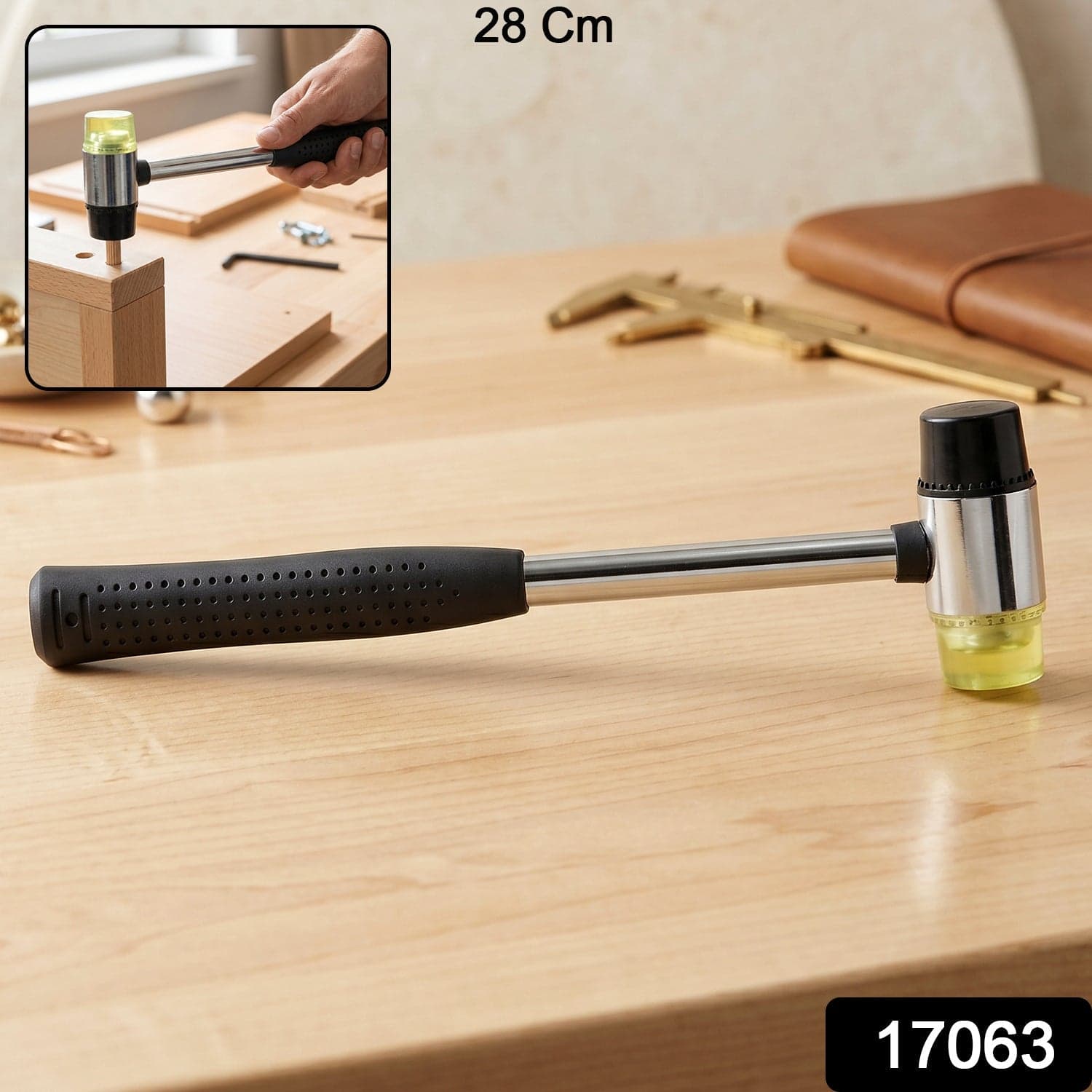 Double Head Rubber Mallet the Non-slip grip & durable steel handle thumbnail 2