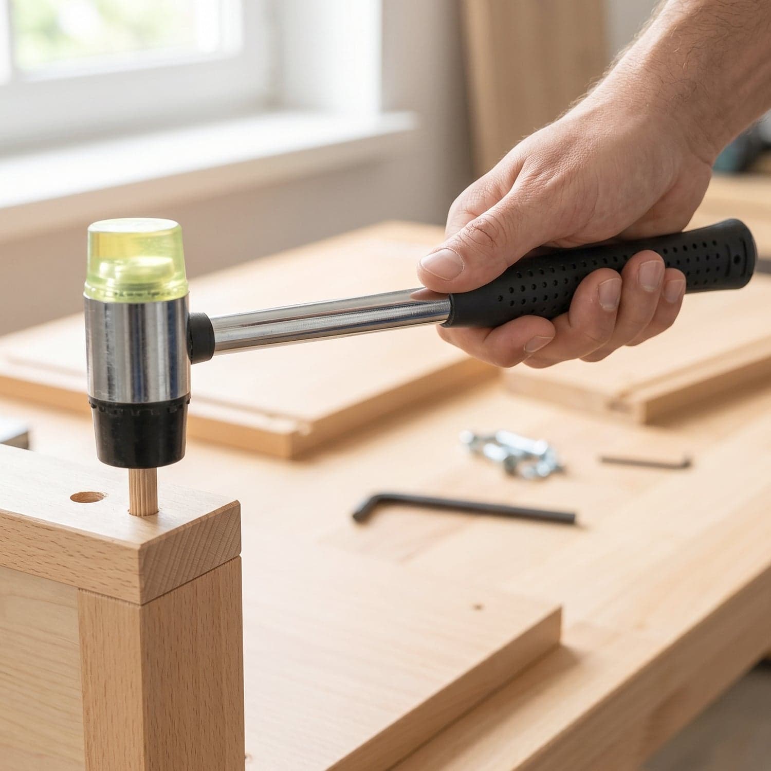 Double Head Rubber Mallet the Non-slip grip & durable steel handle thumbnail 8