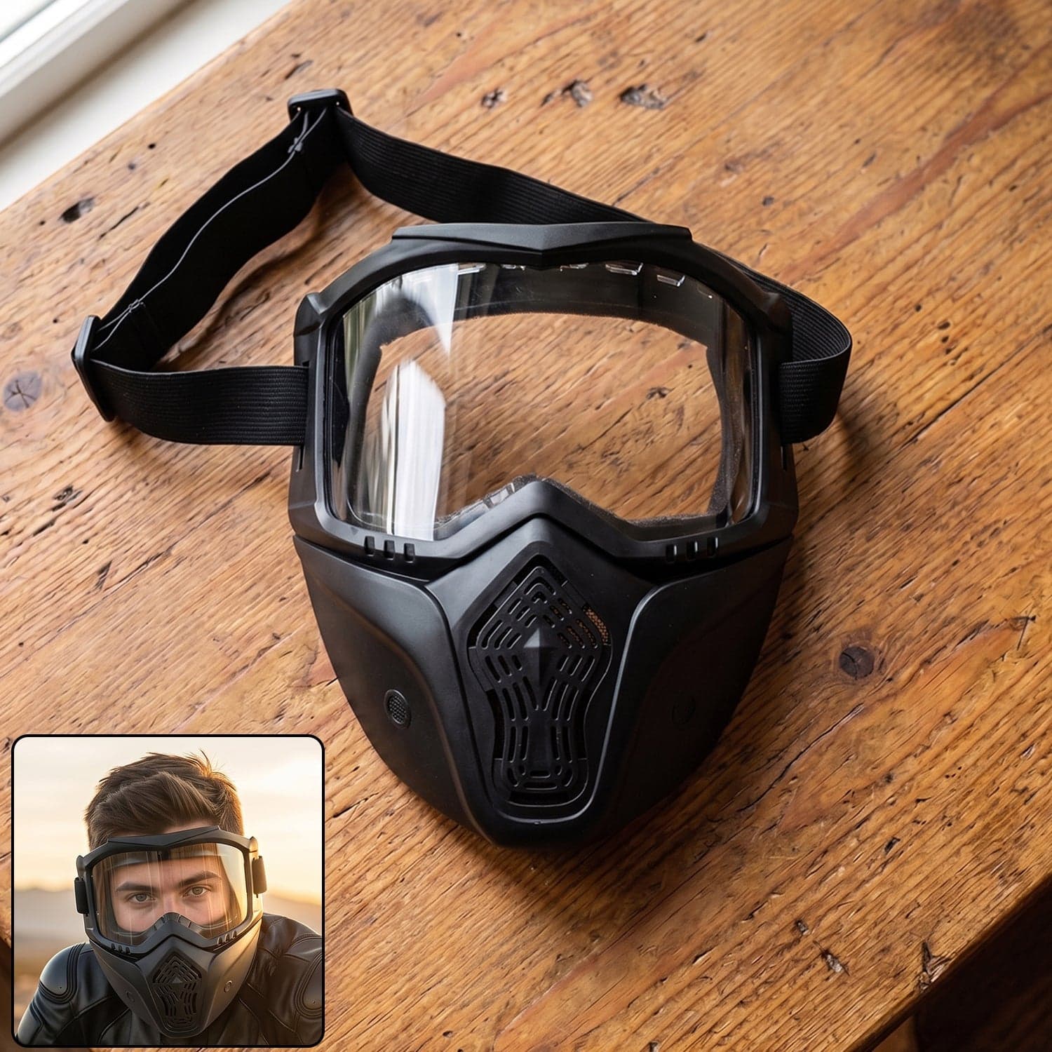 Protective Bike Goggle Face Mask the Detachable Shield for Outdoor Safety