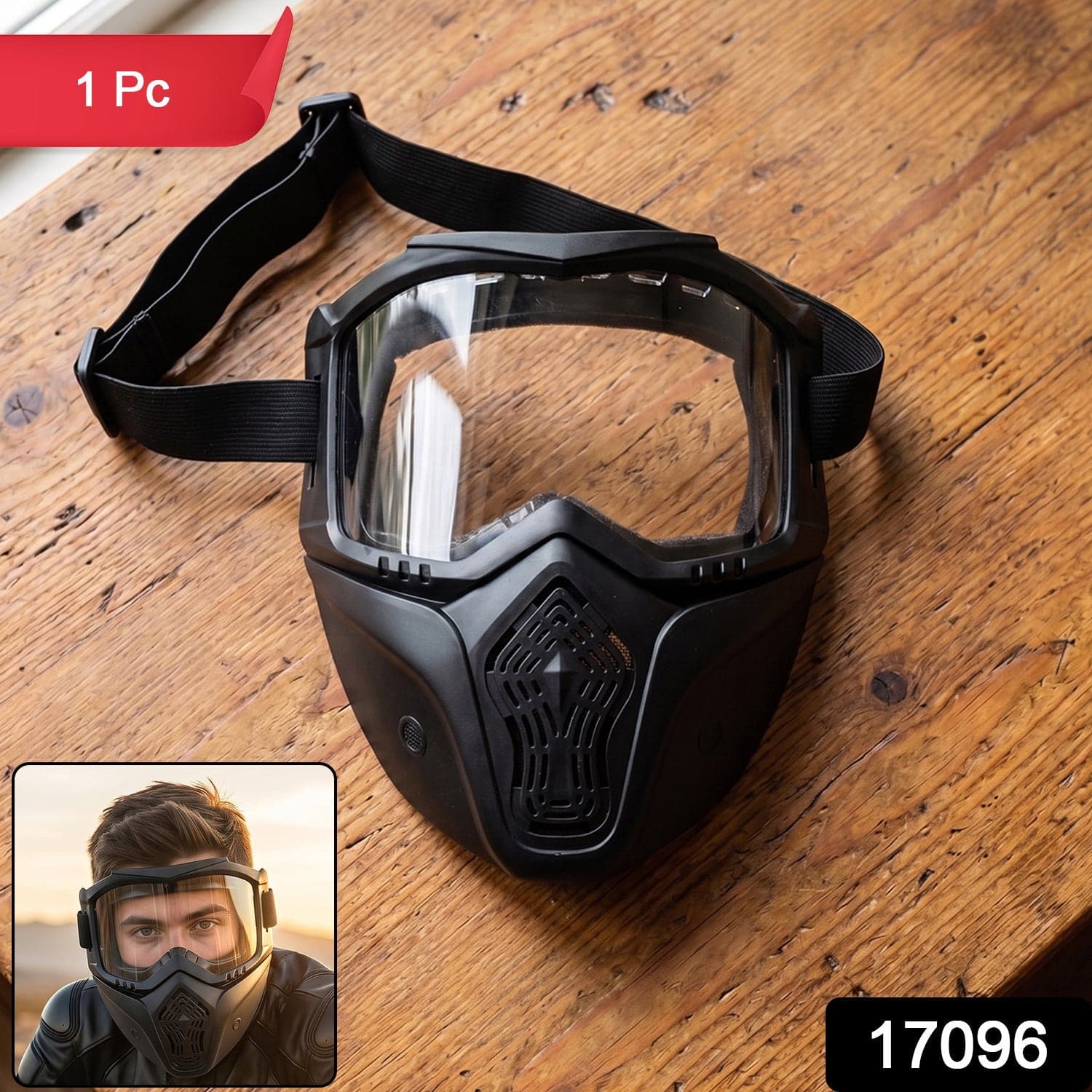 Protective Bike Goggle Face Mask the Detachable Shield for Outdoor Safety thumbnail 2