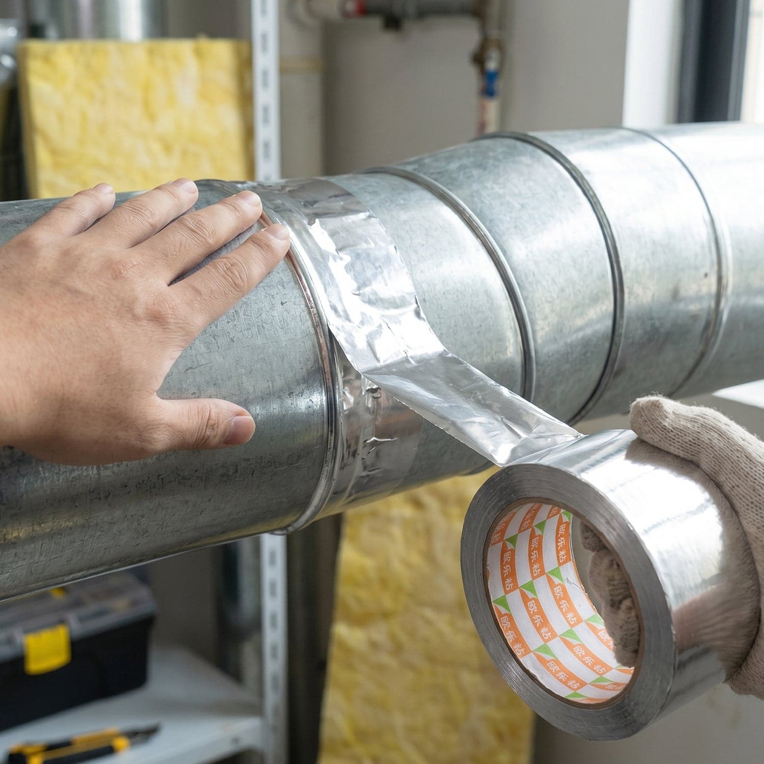 Heat-Resistant Aluminium Foil Tape the Waterproof Pipe Sealant for HVAC thumbnail 7