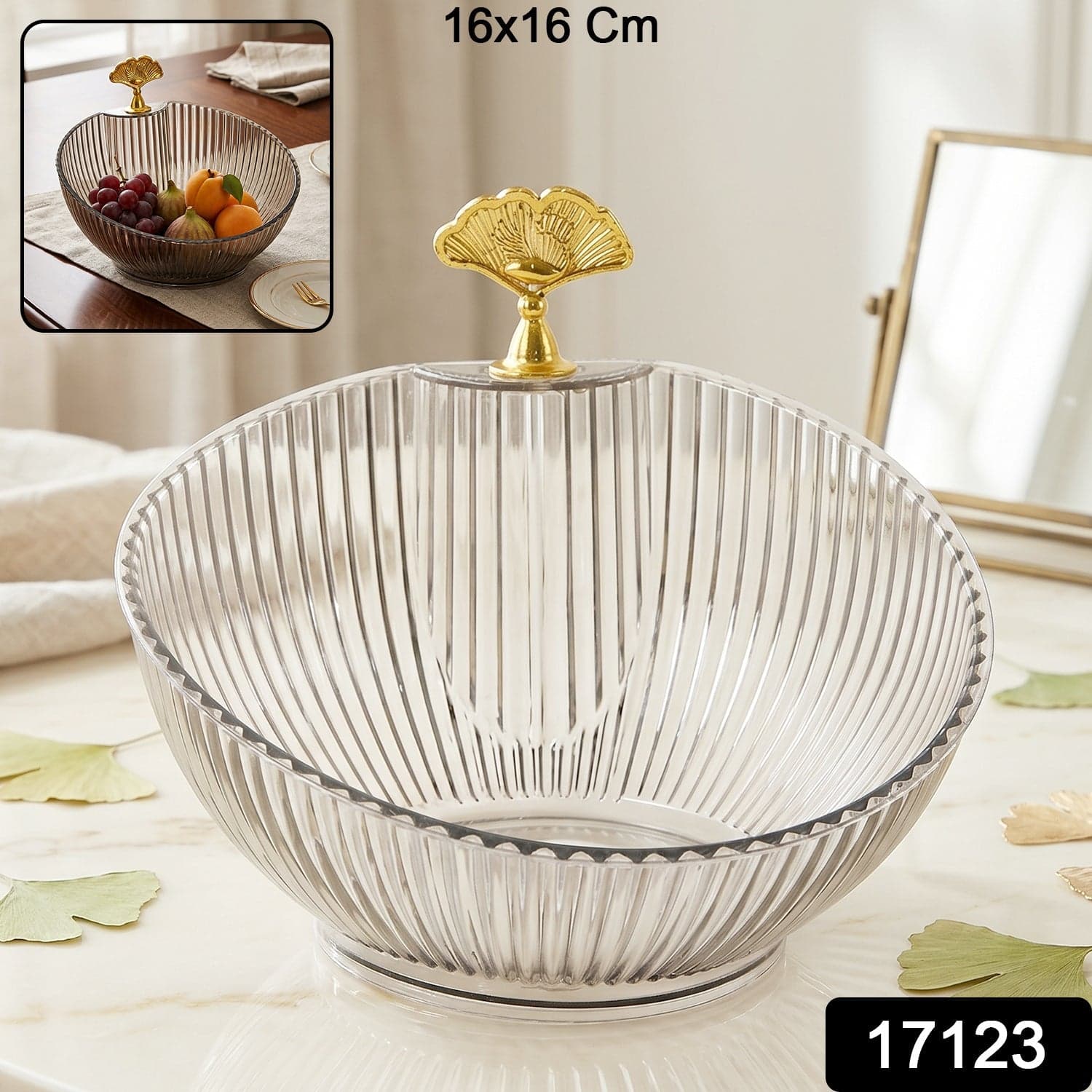 Decorative Plastic Fruit Bowl the Elegant Gold Accent for Dining thumbnail 2