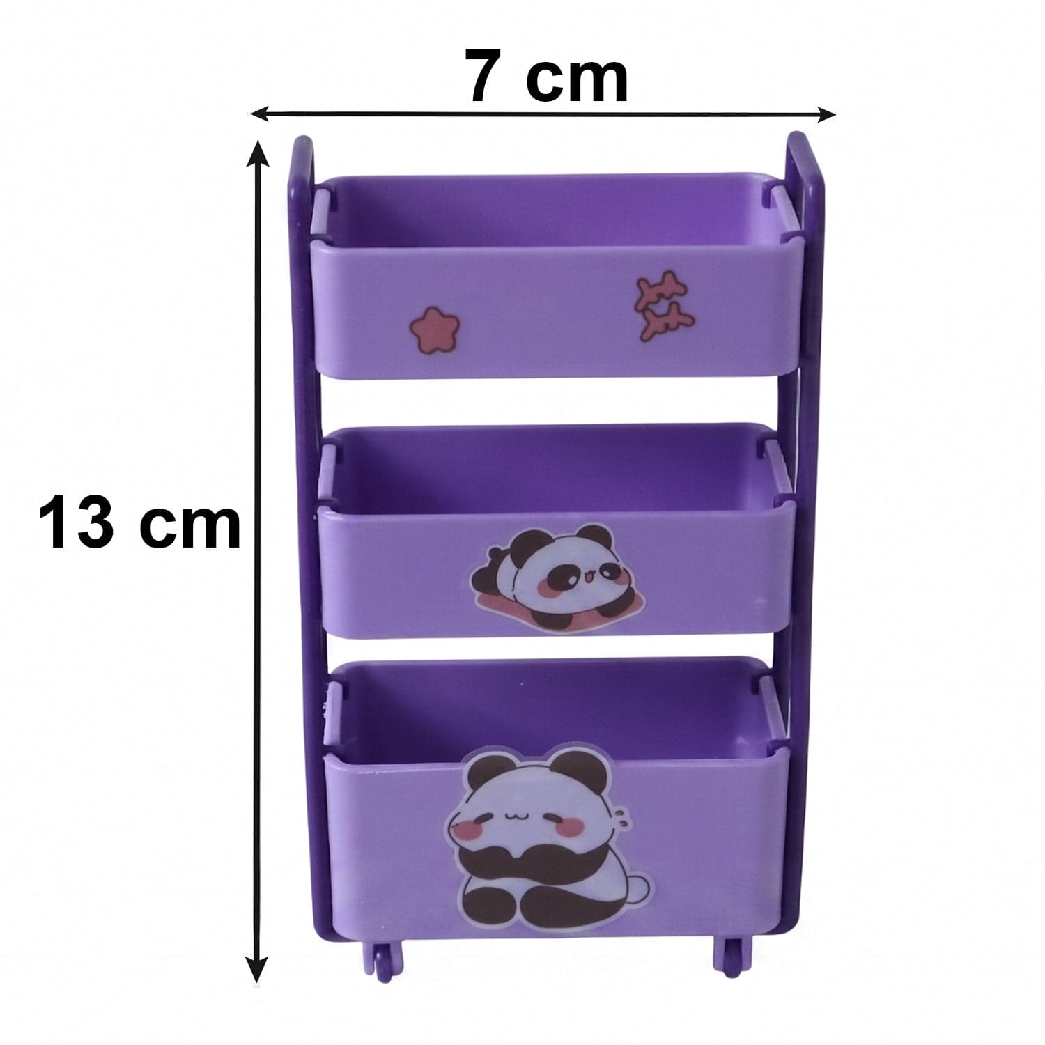 Mini Storage Trolley the 3-Tier Desk Organizer with Wheels for Kids and Office thumbnail 6
