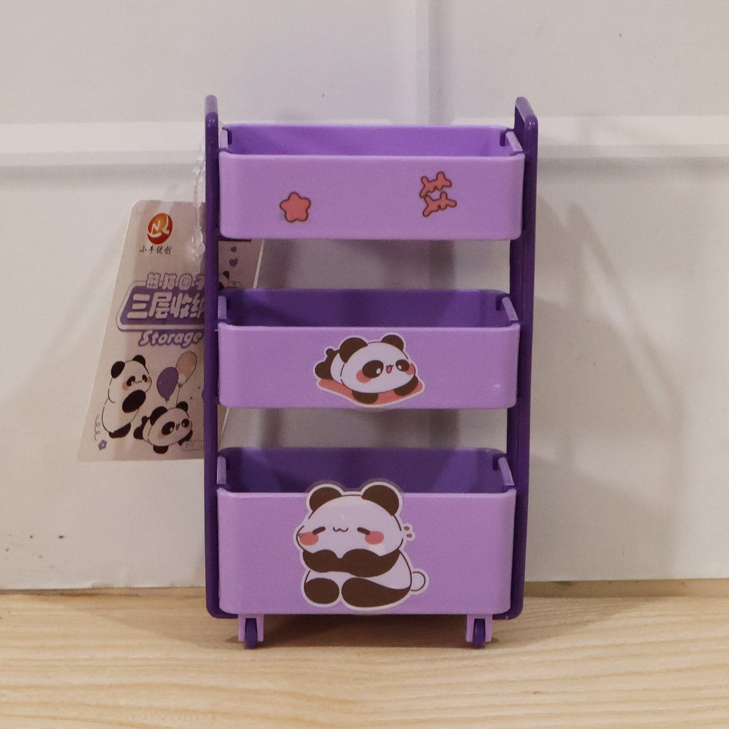 Mini Storage Trolley the 3-Tier Desk Organizer with Wheels for Kids and Office thumbnail 9