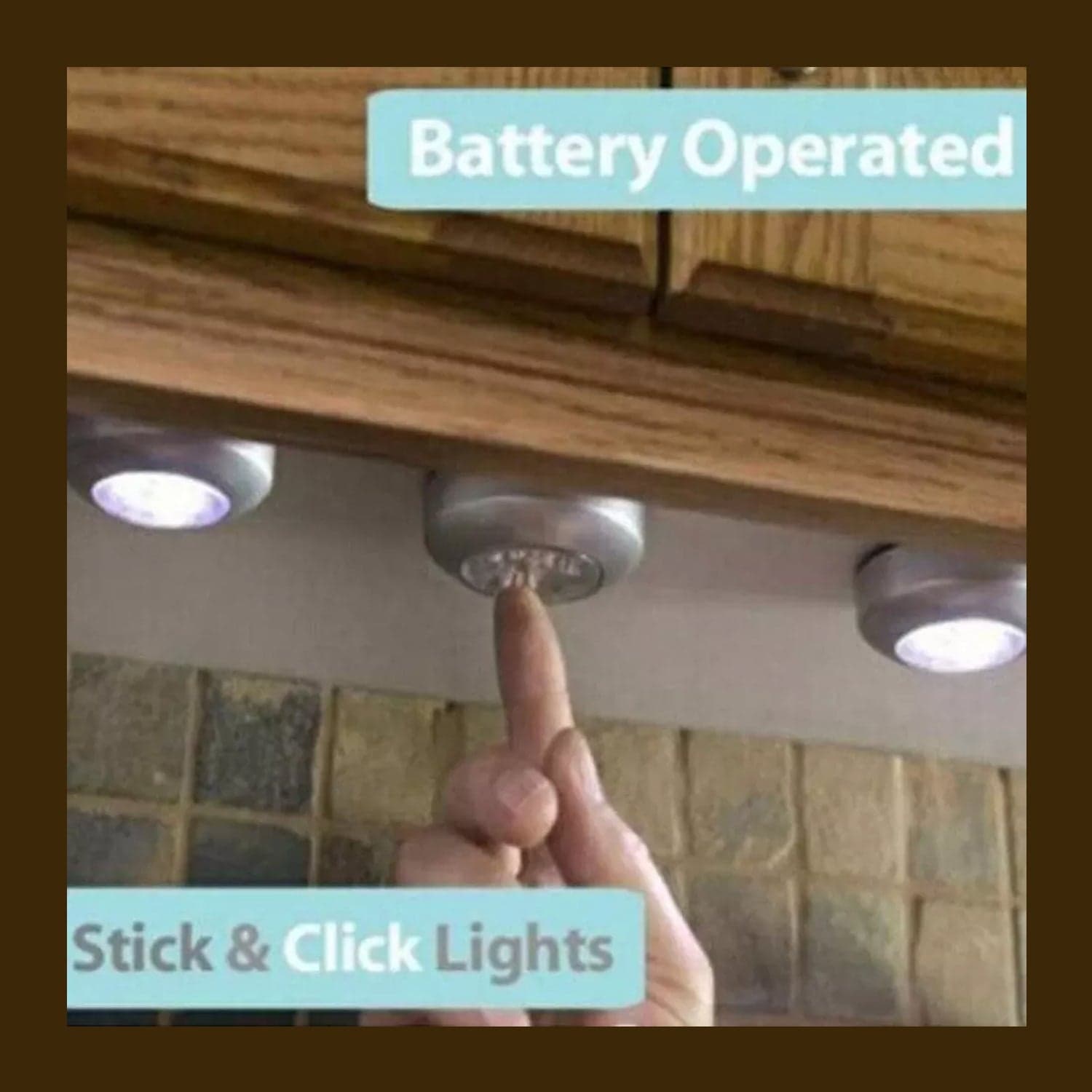 4 Led Battery-Powered Wireless Night Light Stick Tap Touch Lamp Stick-On Push Light For Closets thumbnail 3