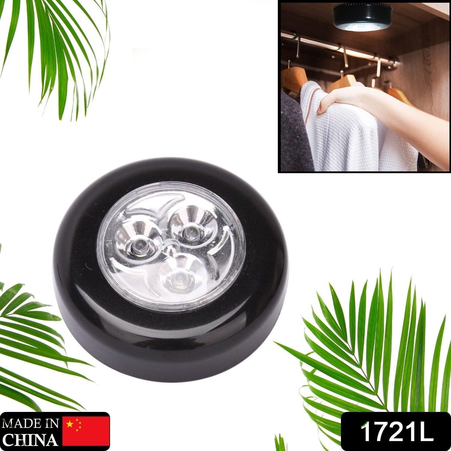 3 LED CORDLESS STICK TAP WARDROBE TOUCH LIGHT LAMP (1 Pc) thumbnail 2