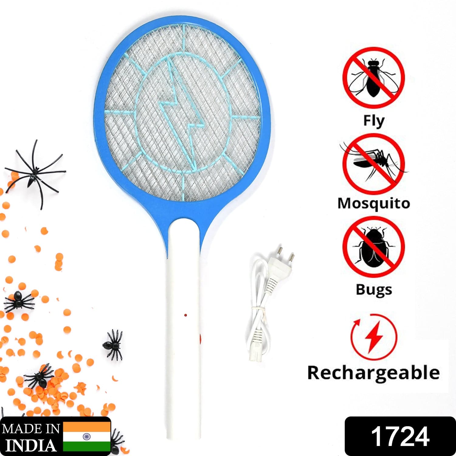 Rechargeable Mosquito Killer Racket Of Handheld Electric Fly Swatter With Cable (Quality Assured thumbnail 3