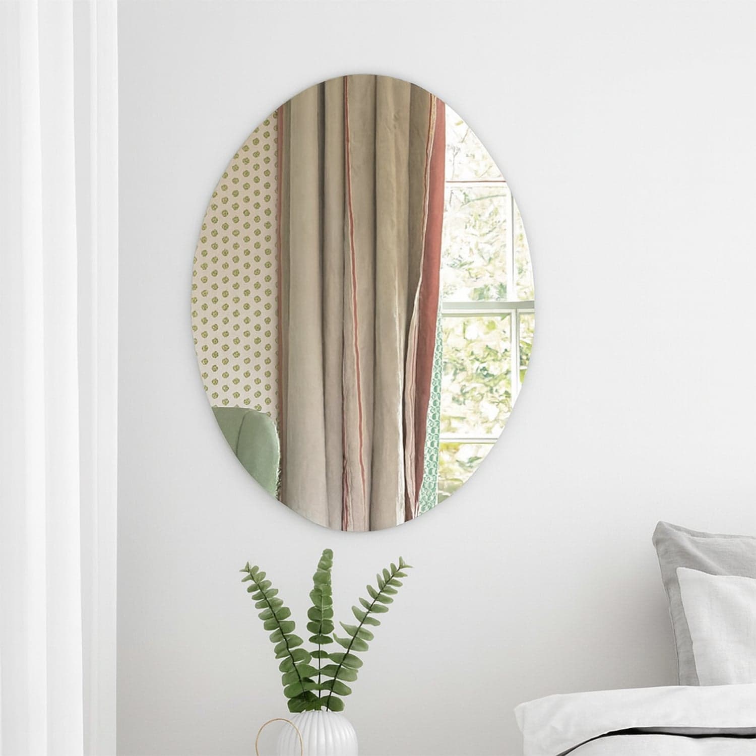 Oval Frameless Mirror 6Pc thumbnail 2
