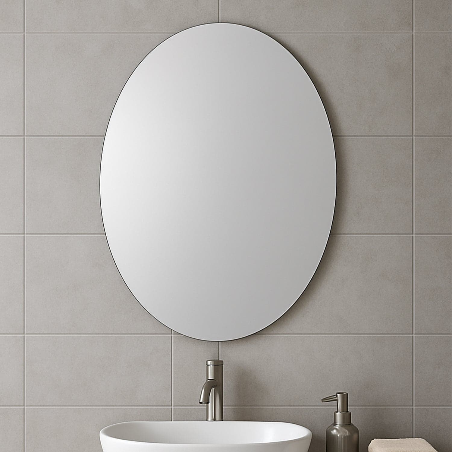 Oval Frameless Mirror 6Pc thumbnail 6