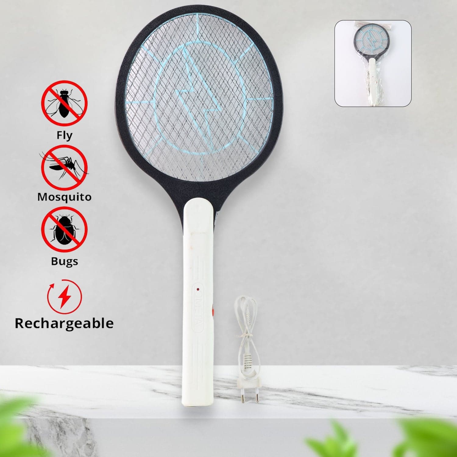 Rechargeable Mosquito Killer Racket of Electric Fly Swatter (1 Pc, Quality Assured) thumbnail 3
