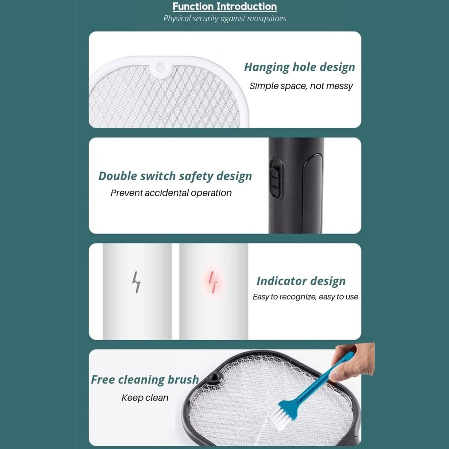 Rechargeable Mosquito Killer Racket with UV Light & USB Charging Base thumbnail 8
