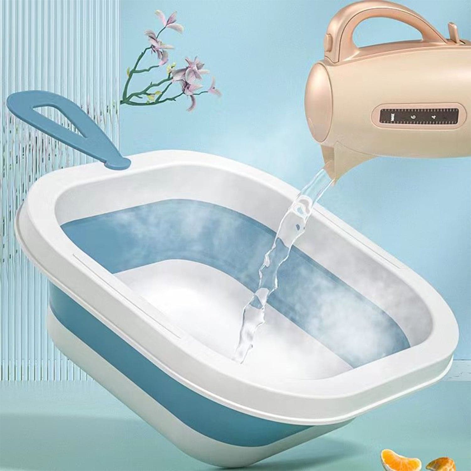 Space-Saving Foldable Baby Wash Basin, Lightweight & Easy to Clean for Home (28—28 Cm) thumbnail 1