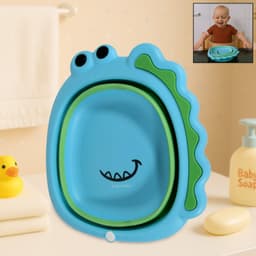 Frog Shape Foldable Baby Wash Basin, Space-Saving Lightweight Face Washing Tub (33—31Cm / 1 Pc)