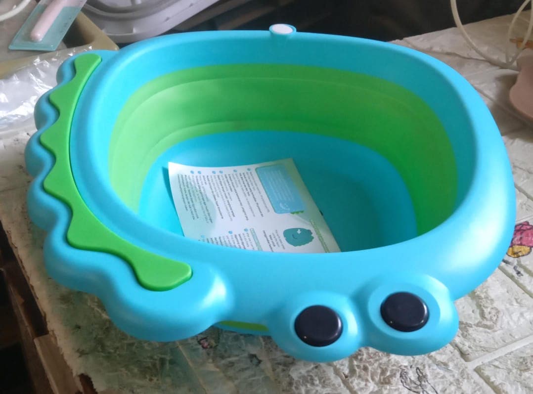 Frog Shape Foldable Baby Wash Basin, Space-Saving Lightweight Face Washing Tub (33—31Cm / 1 Pc) thumbnail 10