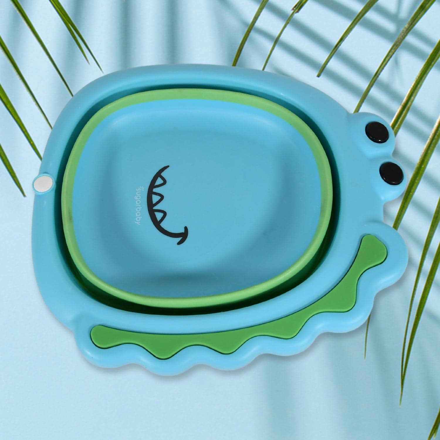 Frog Shape Foldable Baby Wash Basin, Space-Saving Lightweight Face Washing Tub (33—31Cm / 1 Pc) thumbnail 3