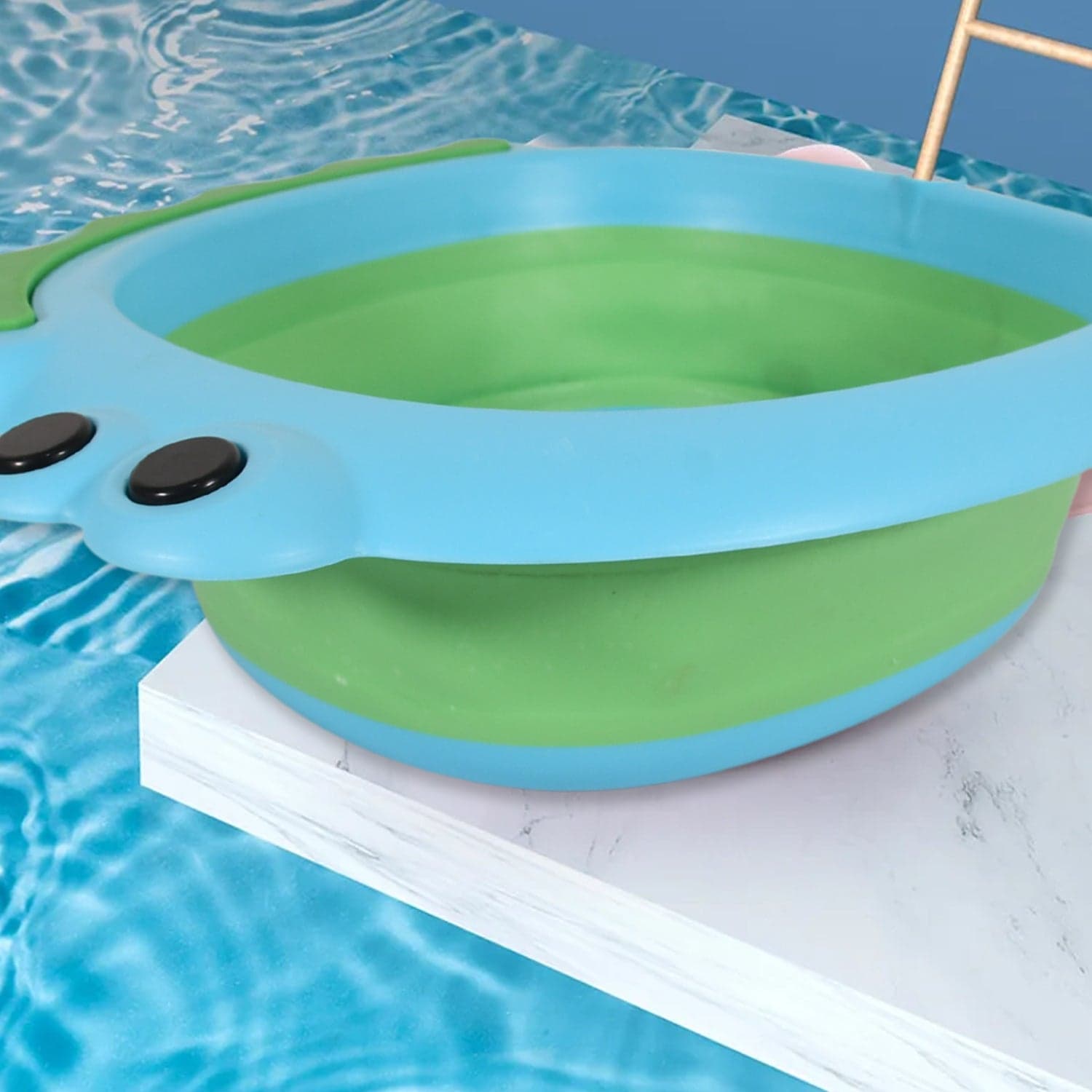 Frog Shape Foldable Baby Wash Basin, Space-Saving Lightweight Face Washing Tub (33—31Cm / 1 Pc) thumbnail 8