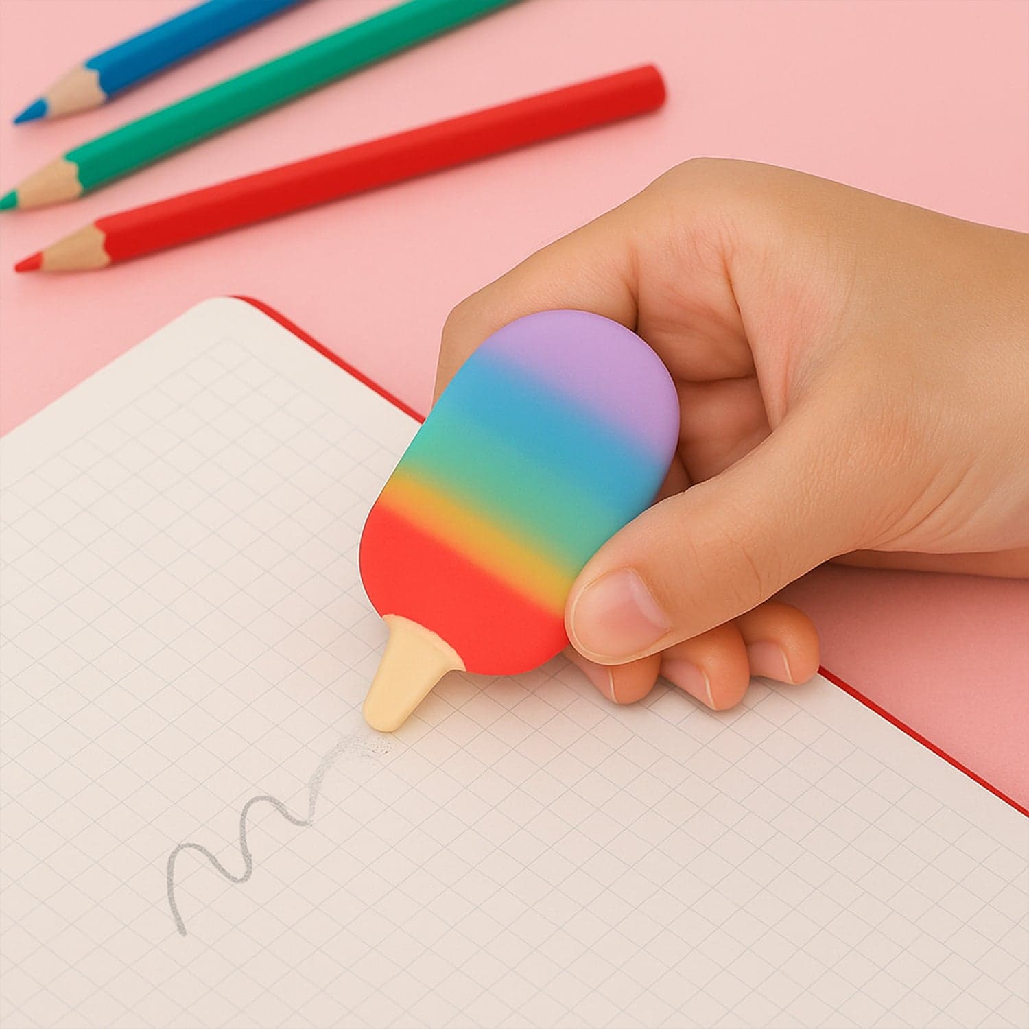 Jelly Popsicle Erasers of Cute & Fancy Mini Erasers for Kids (2 Pc Set, Mix Design) thumbnail 5