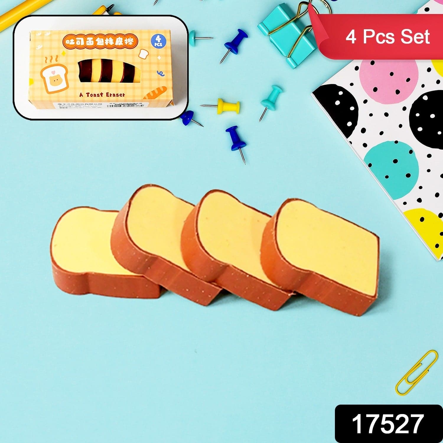 3D Toast Bread Shape Eraser For Kids thumbnail 2