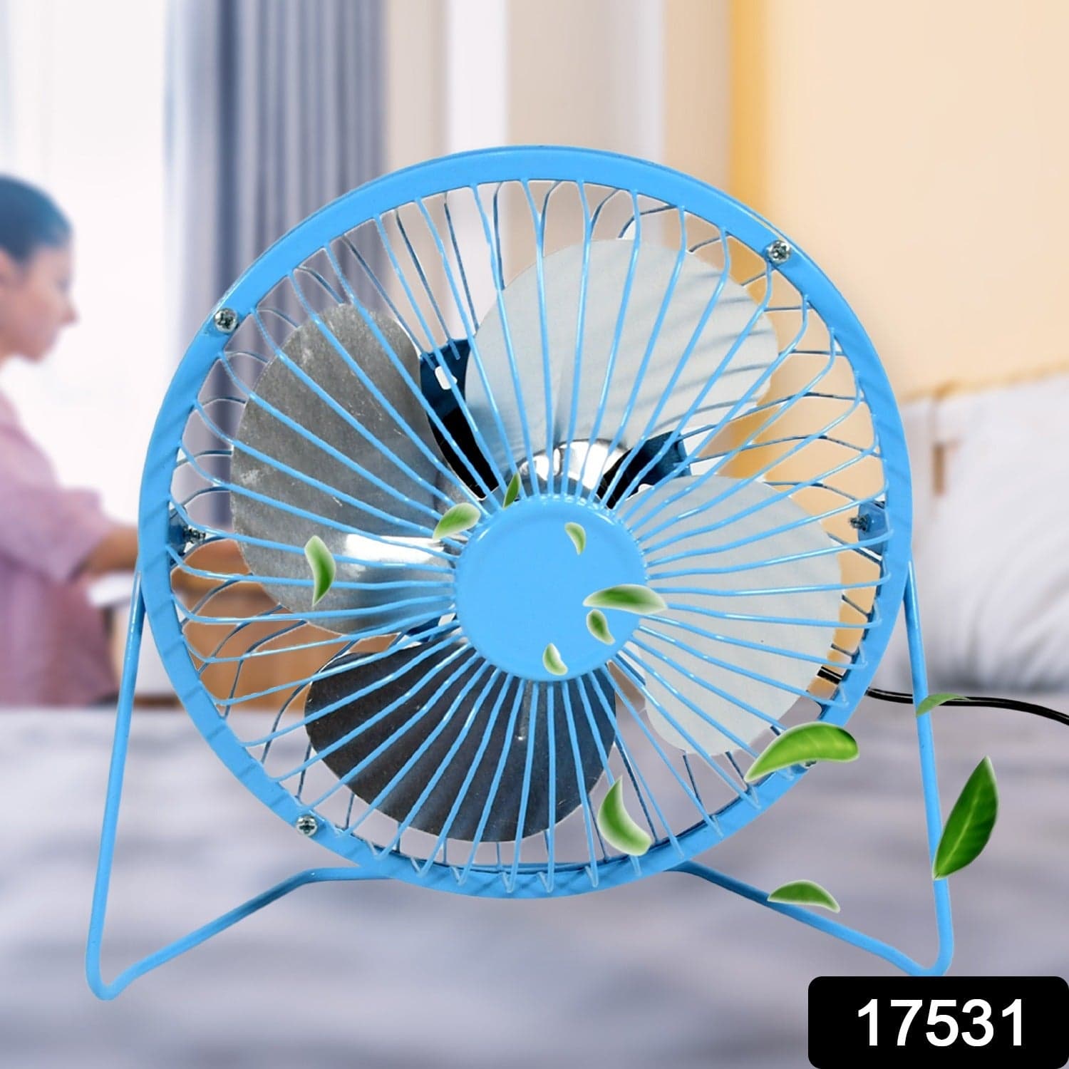 Usb Table Desk Personal Metal Electronic Fan, Compatible With Computers, Laptops, Student Dormitory, Suitable For Office, School Use (1 Pc) ID-17531 thumbnail 2
