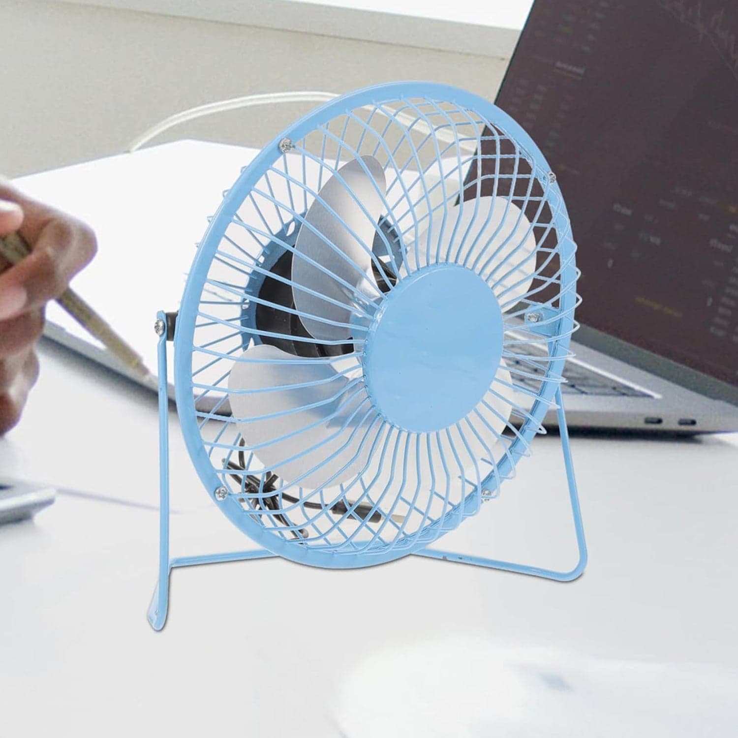 Usb Table Desk Personal Metal Electronic Fan, Compatible With Computers, Laptops, Student Dormitory, Suitable For Office, School Use (1 Pc) ID-17531 thumbnail 5